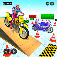 Superhero Bike Stunt Ramp Park